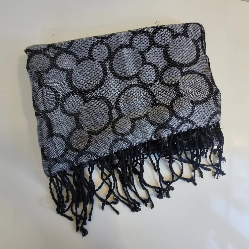 Disney Micky Mouse Scarf W Tassles Gray